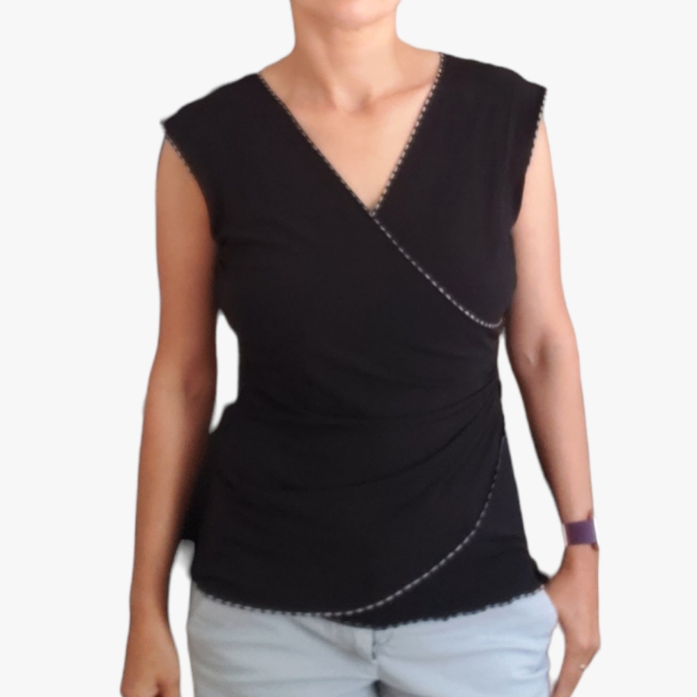 Max Edition Asymetric Sleeveless Black Blouse Size Medium